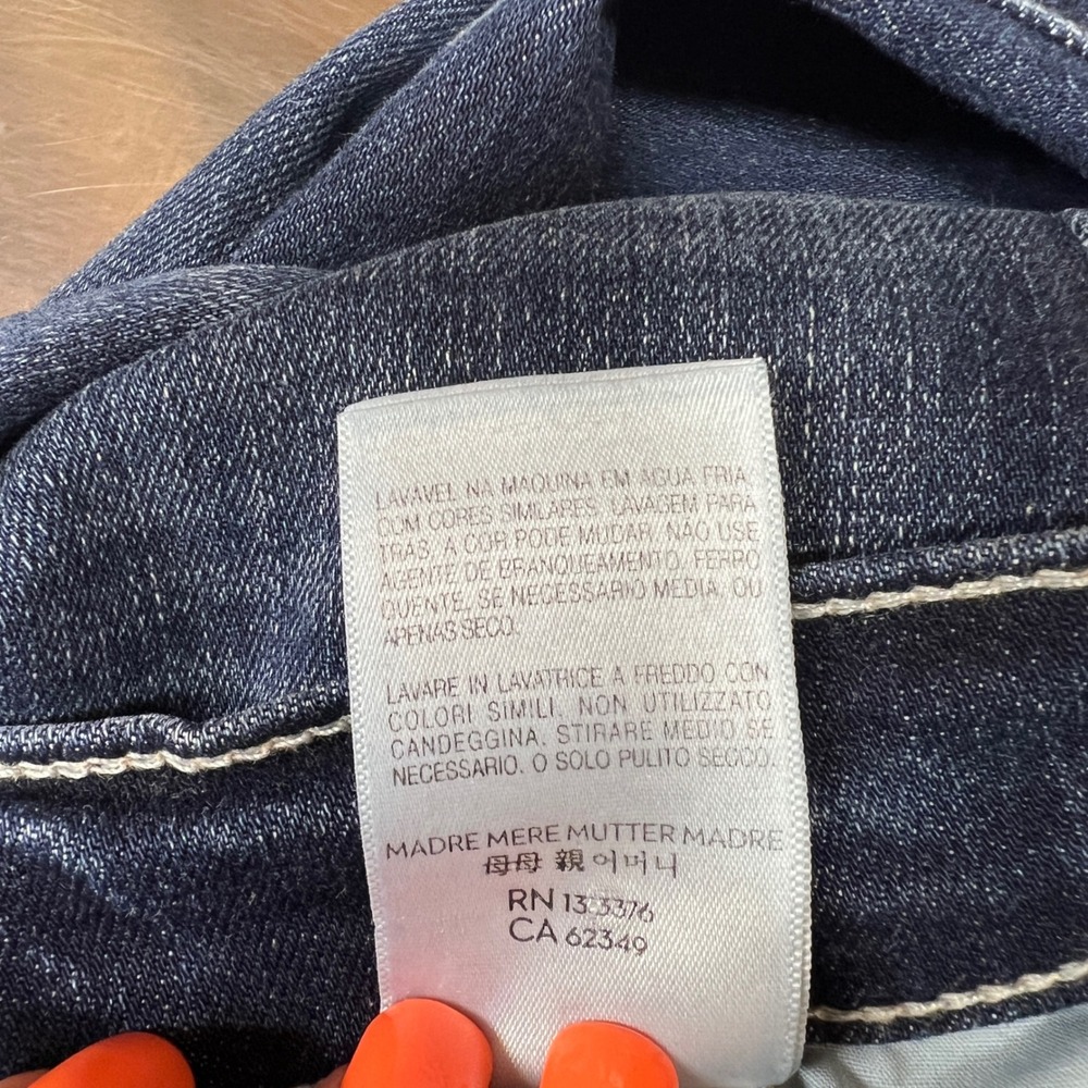 Mother The Mid Rise Dazzler Ankle Jeans On The Edge Dark Blue 1696-104 Size 26 - Picture 11 of 13